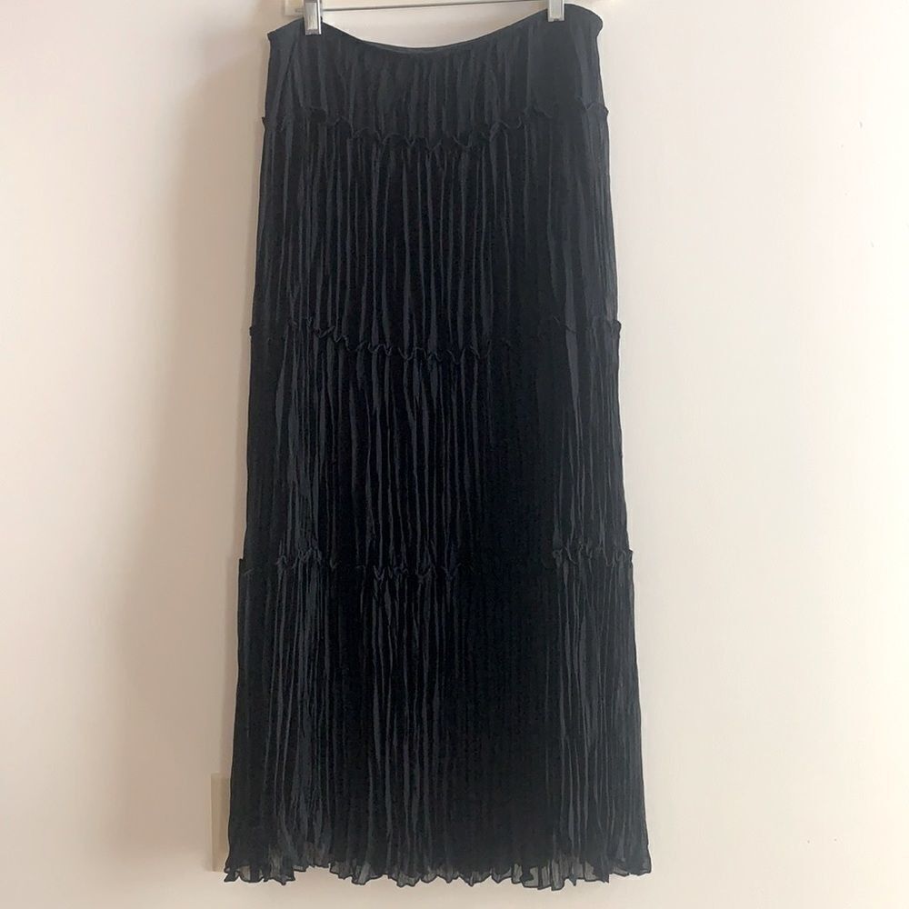 Black Tiered  Broomstick Skirt